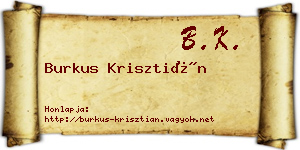 Burkus Krisztián névjegykártya